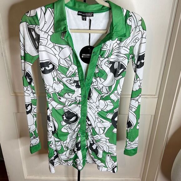 Dolls Kill x Looney Tunes No Earthlings Allowed Mini Dress Size Small NWT - Picture 1 of 6